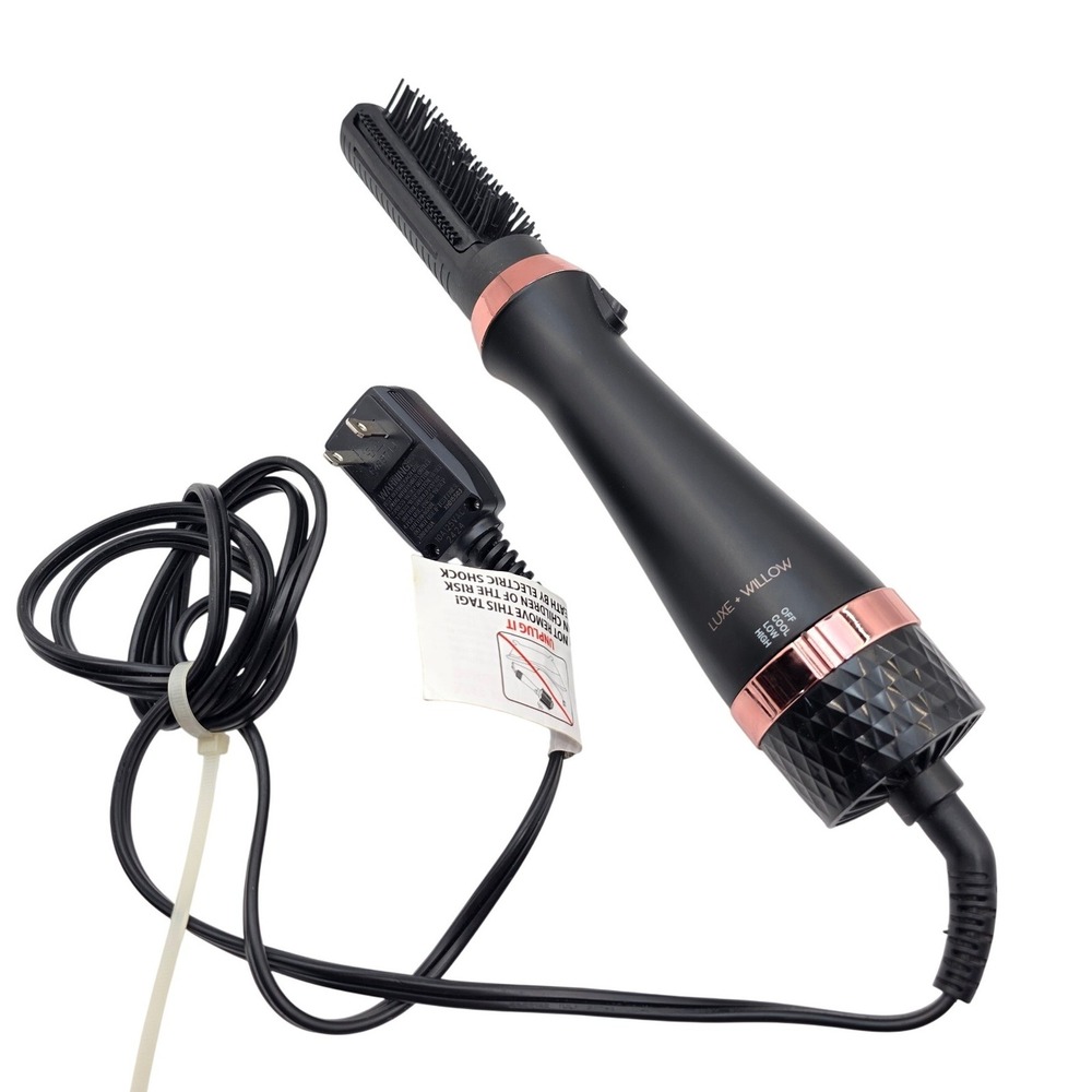 Luxe + Willow Uptown Trio Blow Brush Black Rose Gold Hair Dryer LW-1314 1200W N3